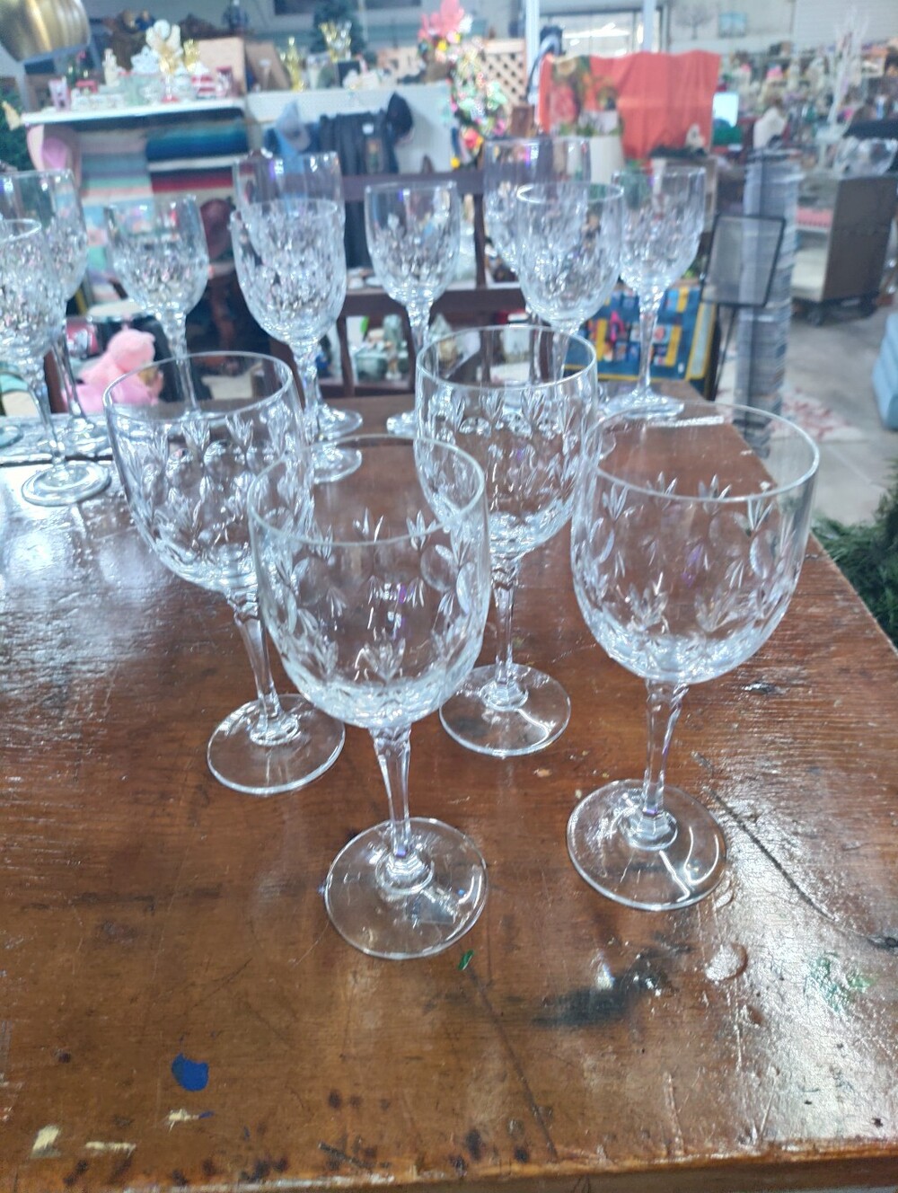 Towle Cut Crystal Water Goblets 7 3/4" Austria - Set of 4